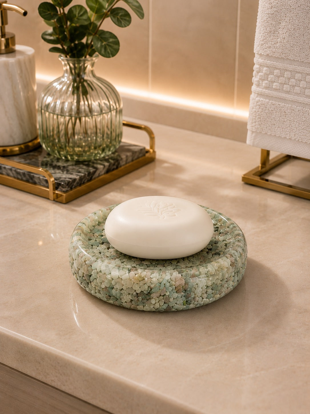 Porta Sabonete Saboneteira Luxo Lavabo Linha Premium Verde Tifany