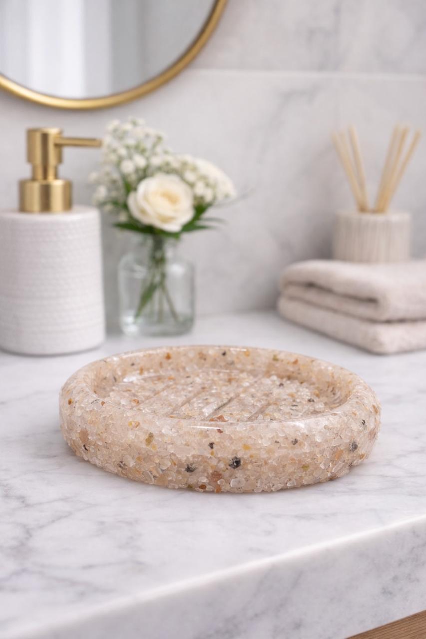 Porta Sabonete Oval Saboneteira Luxo Lavabo Banheiro Cor Rosa