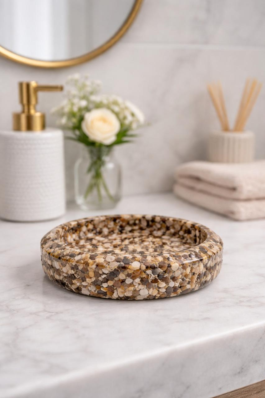 Porta Sabonete Oval Saboneteira Luxo Lavabo Banheiro Cor Jaspe Zebra
