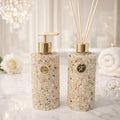 Kit Vidro Aromatizador Saboneteira Luxo Cor Citrino