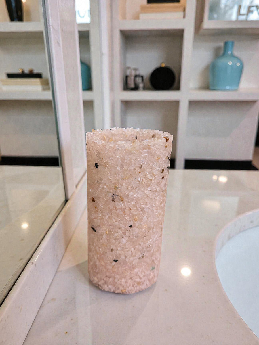 Porta Escovas De Dente De Pedra Banheiro E Lavabo Cor Rosa