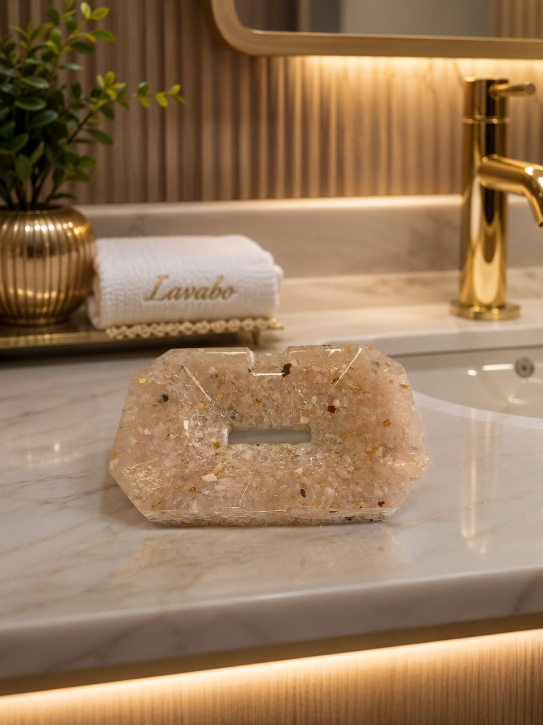 Porta Sabonete Saboneteira Elegance Luxuosa Kasameo Rosa