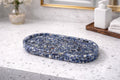 Bandeja De Pedra Para Lavabo Decorativa Oval Cor Azul Sodalita
