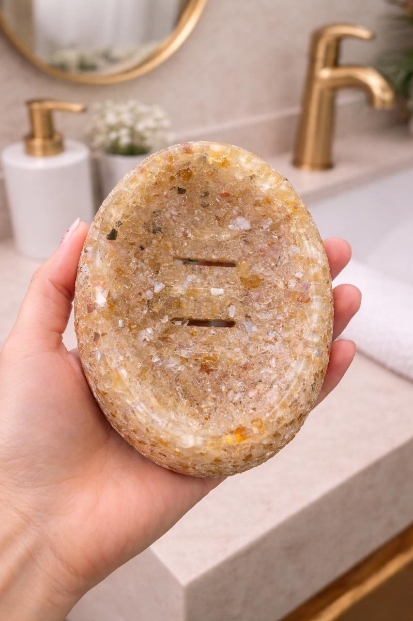 Porta Sabonete Saboneteira Luxo Lavabo Cor Citrino
