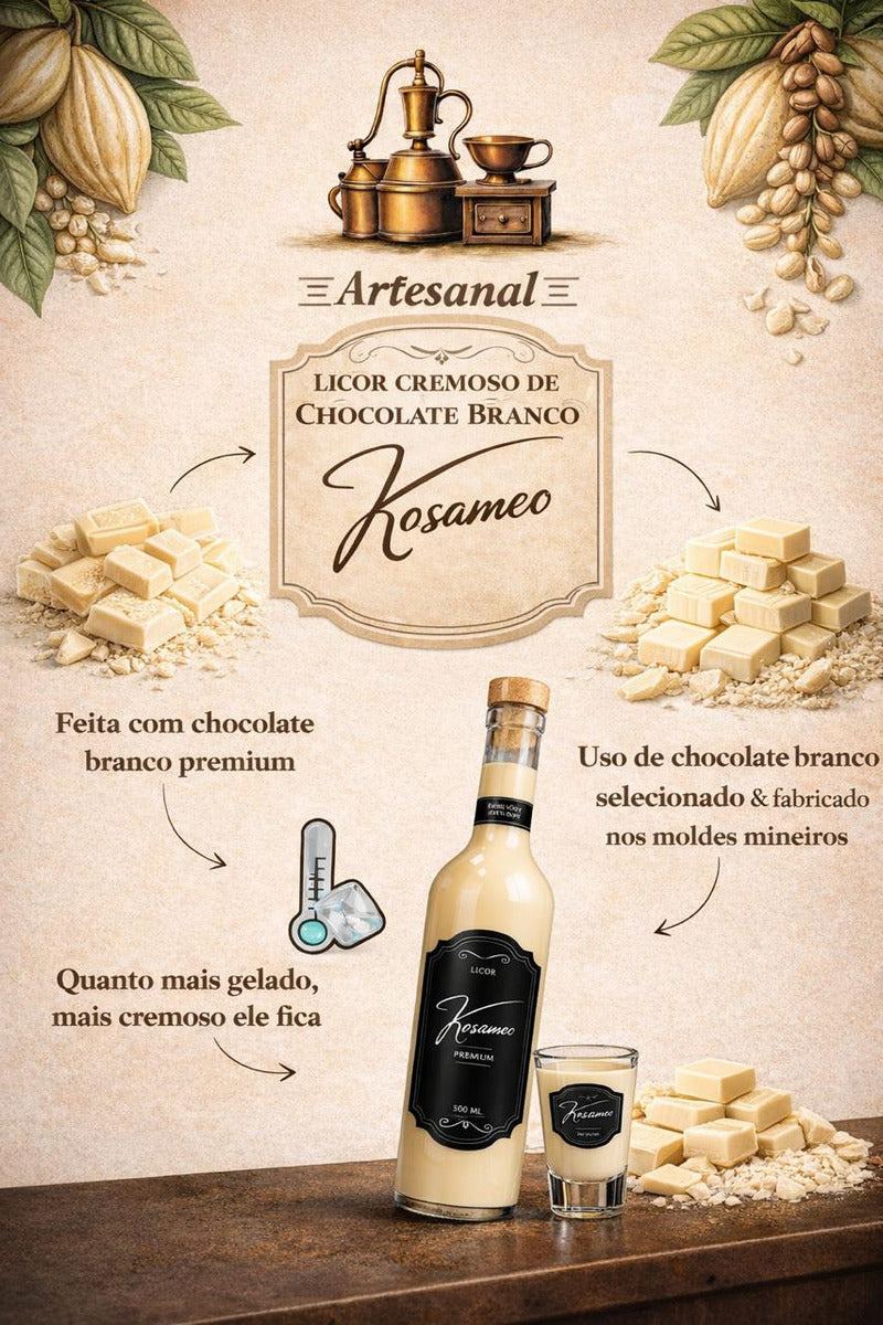 Licor Cremoso Artesanal Chocolate Branco Kasameo