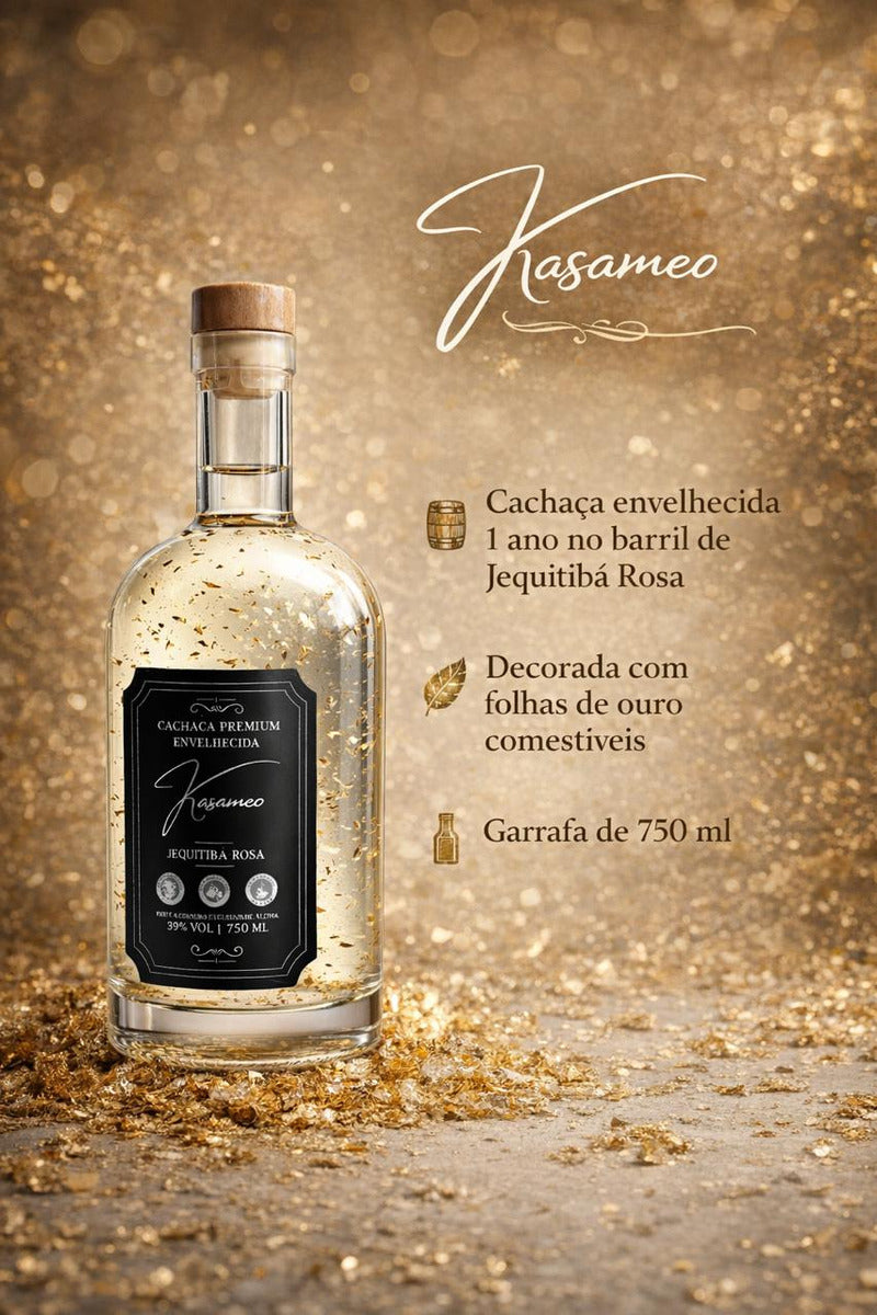 Cachaça Ouro Kasameo Envelhecida No Barril Jequitibá Rosa