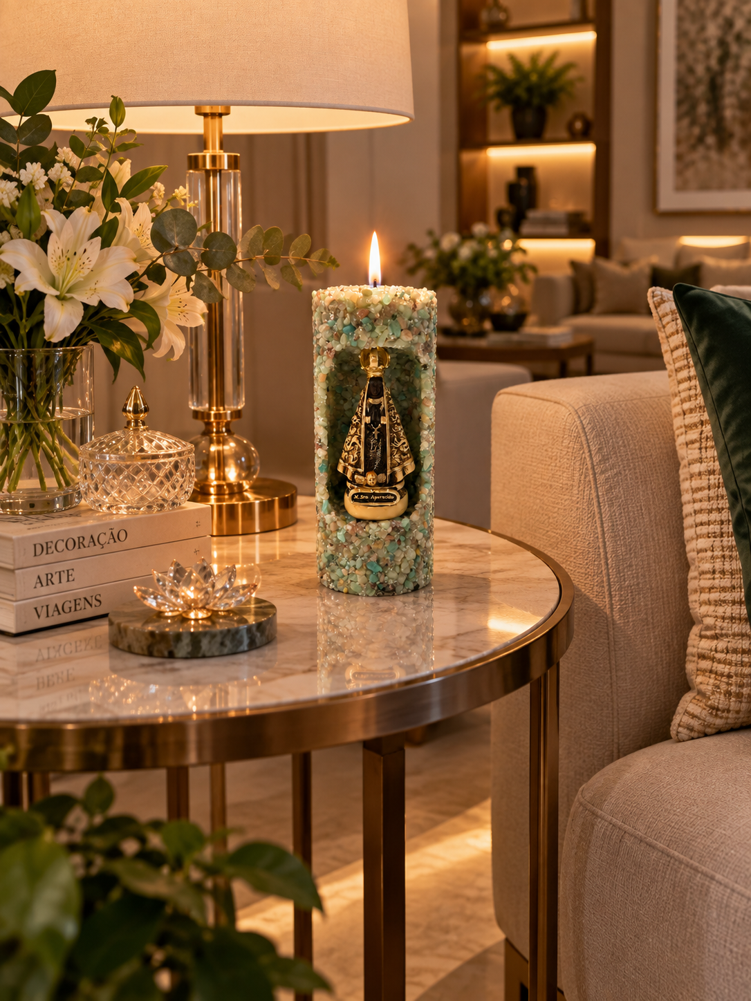 Velas Aromática Kasameo Nossa Senhora Aparecida Tifany
