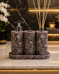 Kit Trio Arom, Sabon, Porta Escova, Bandeja Linha Premium Ametista Premium