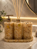 Kit Trio Aromatizador, Saboneteira Liquida, Porta Escova e Bandeja Linha Premium Citrino Premium