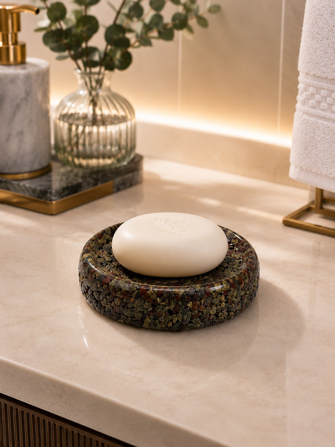 Porta Sabonete Saboneteira Luxo Lavabo Linha Premium Olho de Dragão