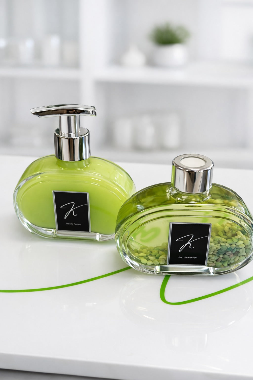 Kit Vidro Lavabo Luxo Presente Decorativo Prata - Kasameo