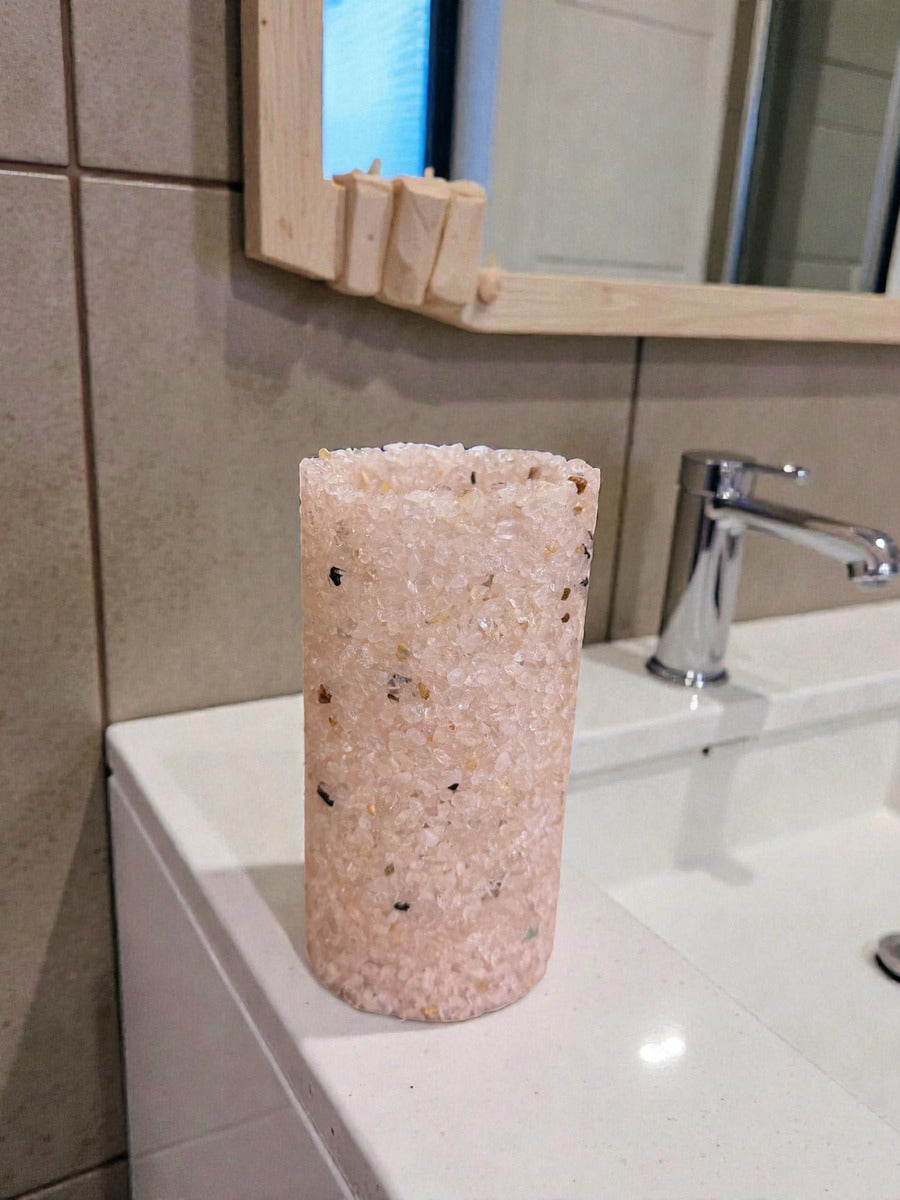 Porta Escovas De Dente De Pedra Banheiro E Lavabo Cor Rosa