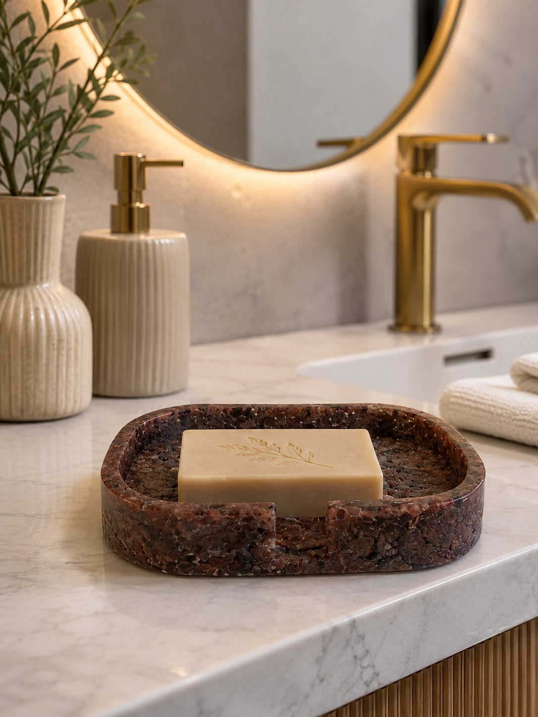 Porta Sabonete Saboneteira Quadrado Lavabo Cor Uva