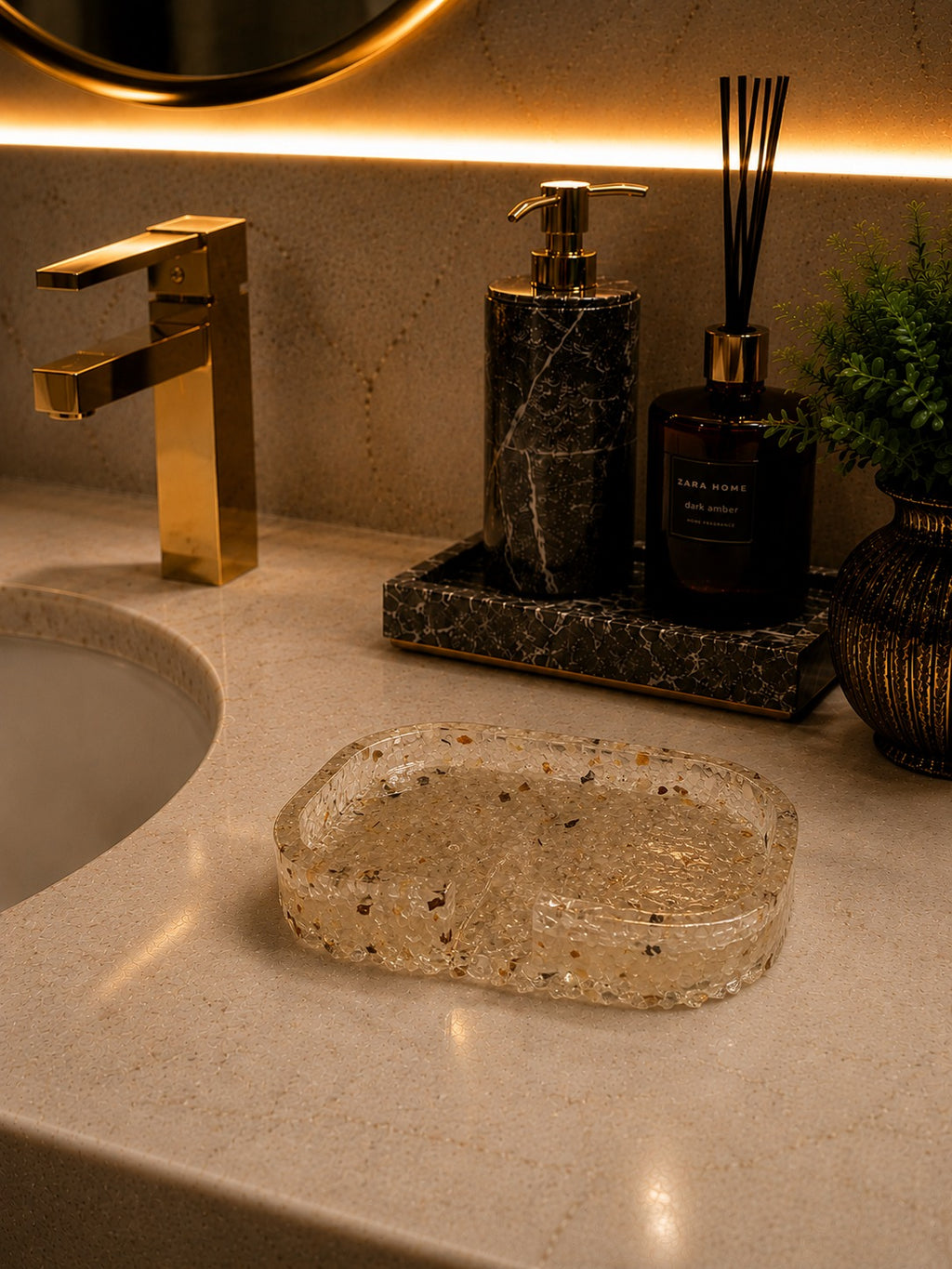 Porta Sabonete Saboneteira Quadrado Lavabo Cor Cristal