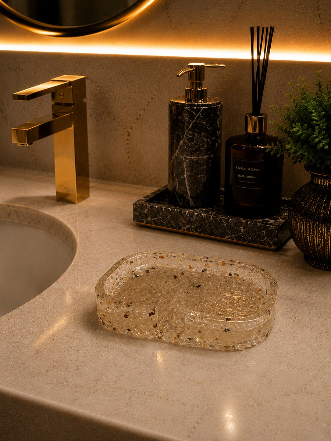 Porta Sabonete Saboneteira Quadrado Lavabo Cor Cristal