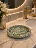Porta Sabonete Oval Premium Saboneteira Luxo Lavabo Banheiro Verde Tifany