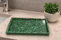 Bandeja De Pedra Para Lavabo Decorativa Quadrada Cor Verde