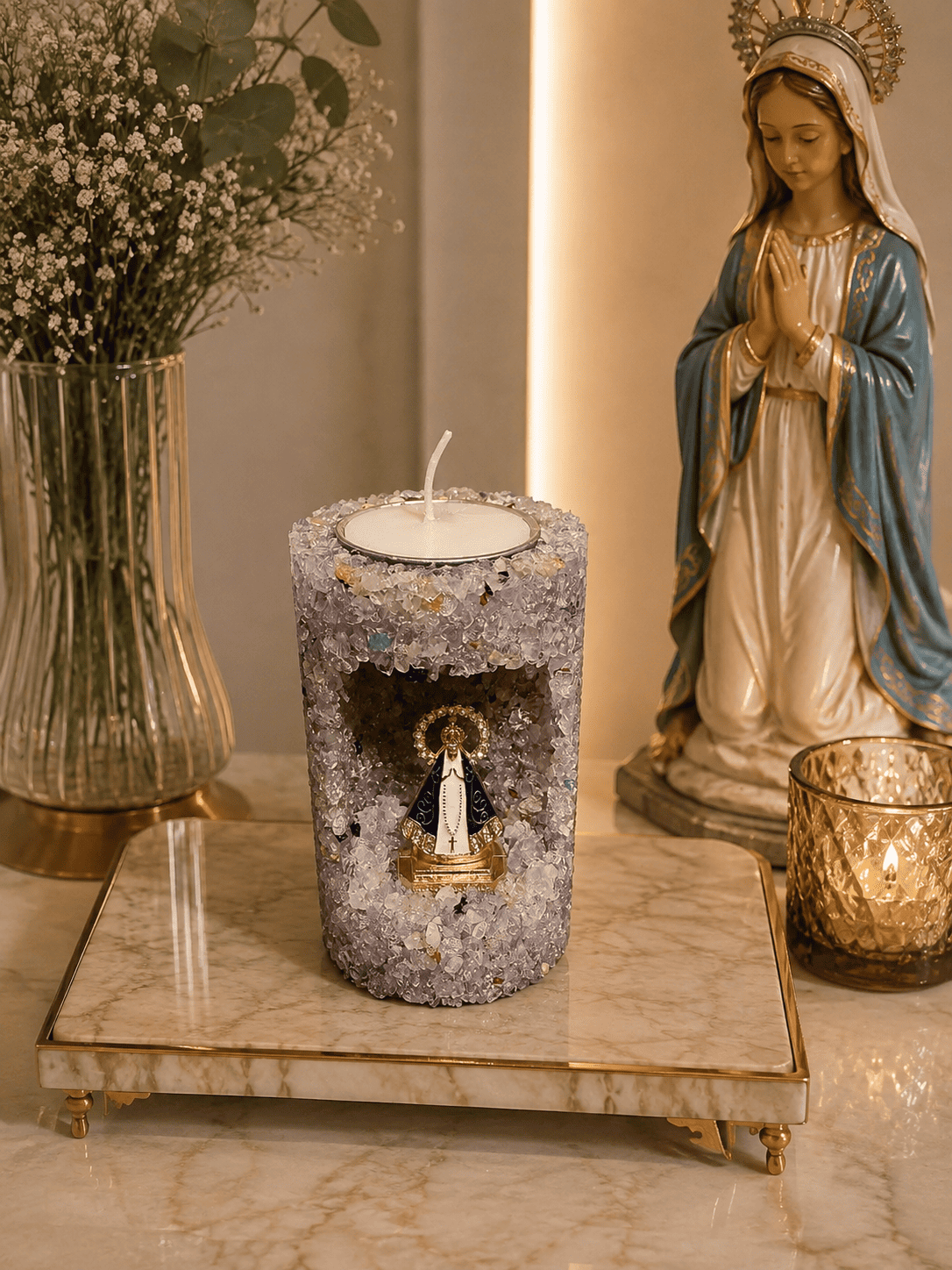 Vela Aromática Decorativas Aromatizada Presente Artesanal Ametista