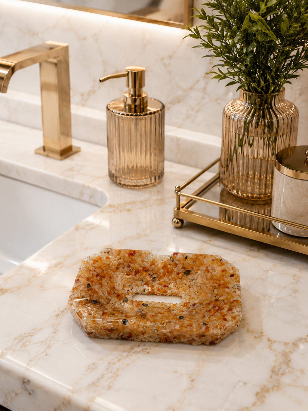 Porta Sabonete Saboneteira Elegance Luxuosa Kasameo Citrino