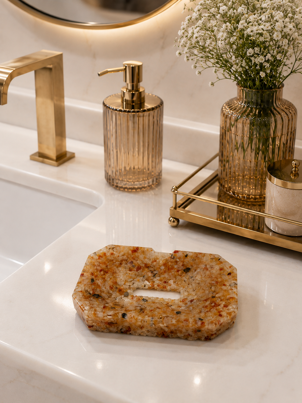 Porta Sabonete Saboneteira Elegance Luxuosa Kasameo Citrino