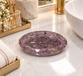 Porta Sabonete Oval Saboneteira Luxo Lavabo Banheiro Ametista Cristalino