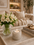 Vela Aromática Em Pedras Naturais Presente Decorativa Floral - Cristal