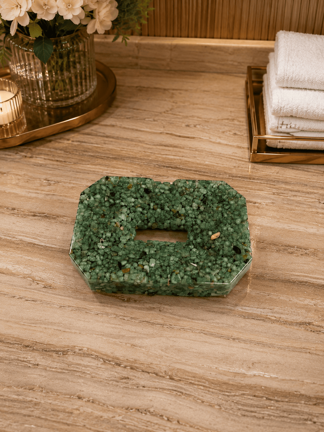 Porta Sabonete Saboneteira Elegance Luxuosa Kasameo Verde