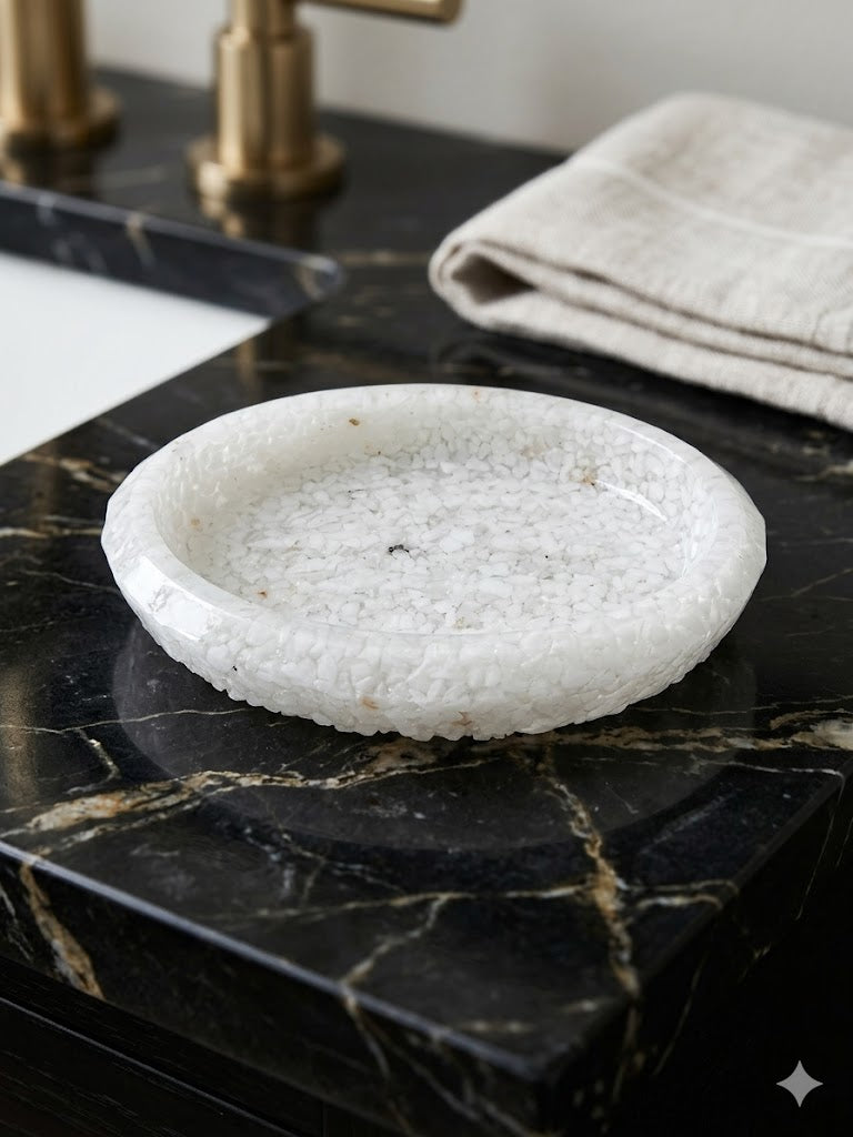 Porta Sabonete Oval Saboneteira Luxo Lavabo Banheiro Cor Branco
