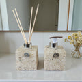 Kit Vidro Aromatizador E Saboneteira Quadrado Quartzo Cristal