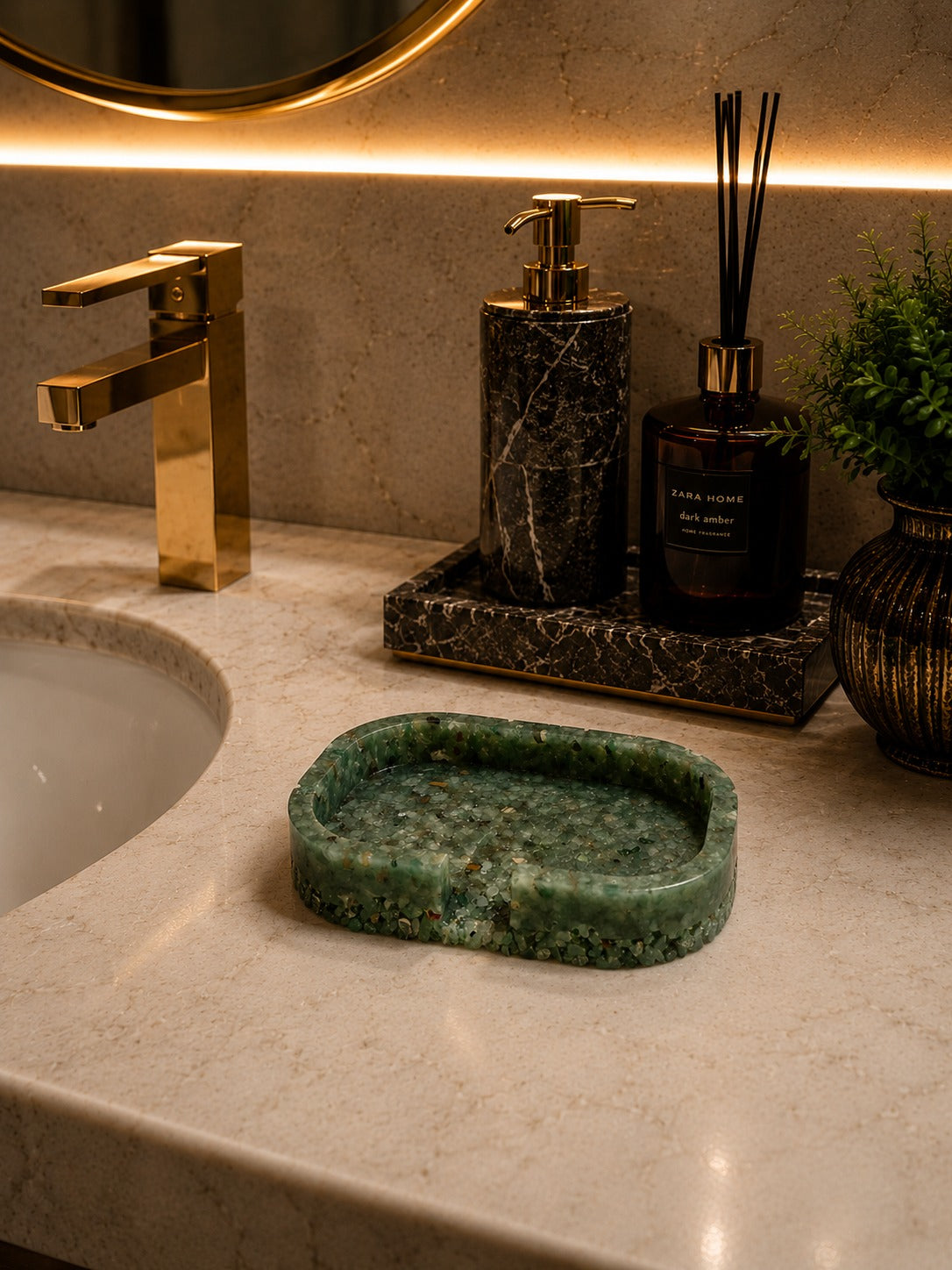 Porta Sabonete Saboneteira Quadrado Lavabo Cor Verde