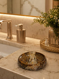 Porta Sabonete Saboneteira Luxo Lavabo Cor Citrino Com Marrom