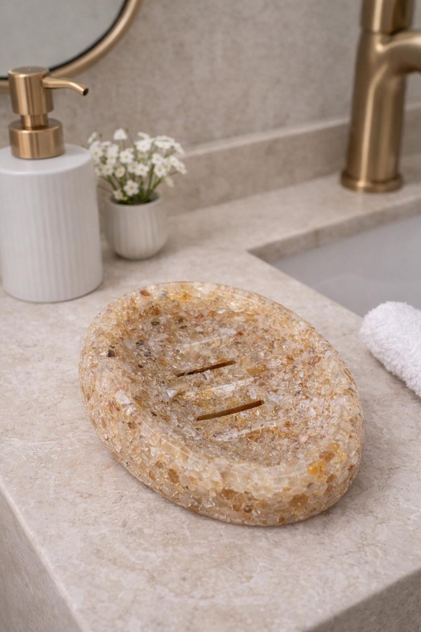 Porta Sabonete Saboneteira Luxo Lavabo Cor Citrino