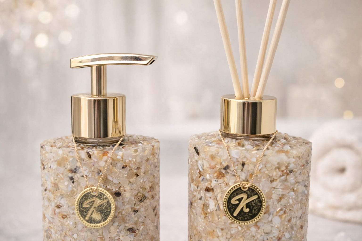 Kit Vidro Aromatizador Saboneteira Luxo Cor Citrino