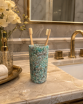 Porta Escovas De Dente De Pedra Banheiro E Lavabo Premium Verde Tifany