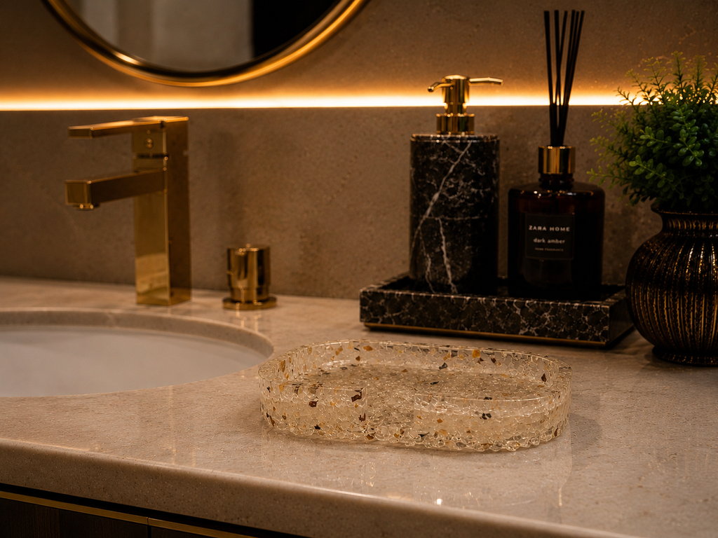 Porta Sabonete Saboneteira Quadrado Lavabo Cor Cristal