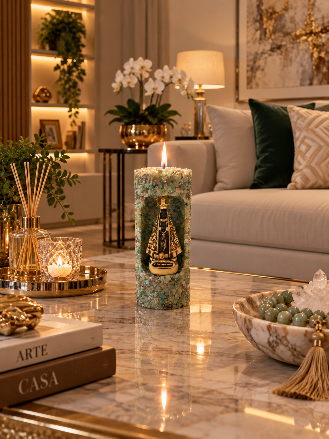 Velas Aromática Kasameo Nossa Senhora Aparecida Tifany