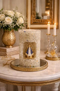 Vela Aromática Decorativas Nossa Senhora Presente Artesanal em quartzo Cristal