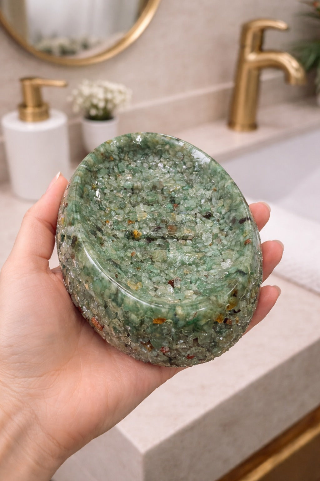 Porta Sabonete Saboneteira Luxo Lavabo Cor Verde