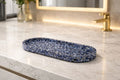Bandeja De Pedra Trio Para Lavabo Decorativa Oval Grande Cor Azul Sodalita