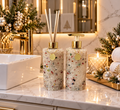 Kit Vidro Aromatizador Saboneteira Quartzo Cristal De Natal