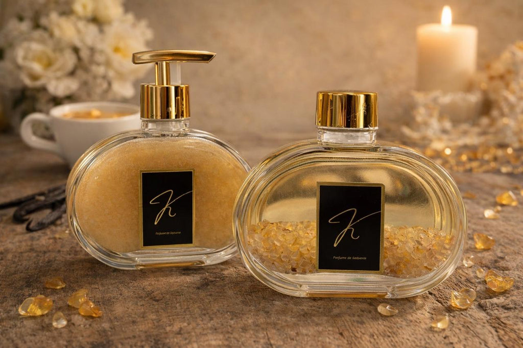 Kit Vidro Lavabo Luxo Presente Decorativo Dourado - DL Vanilla (Daslu)