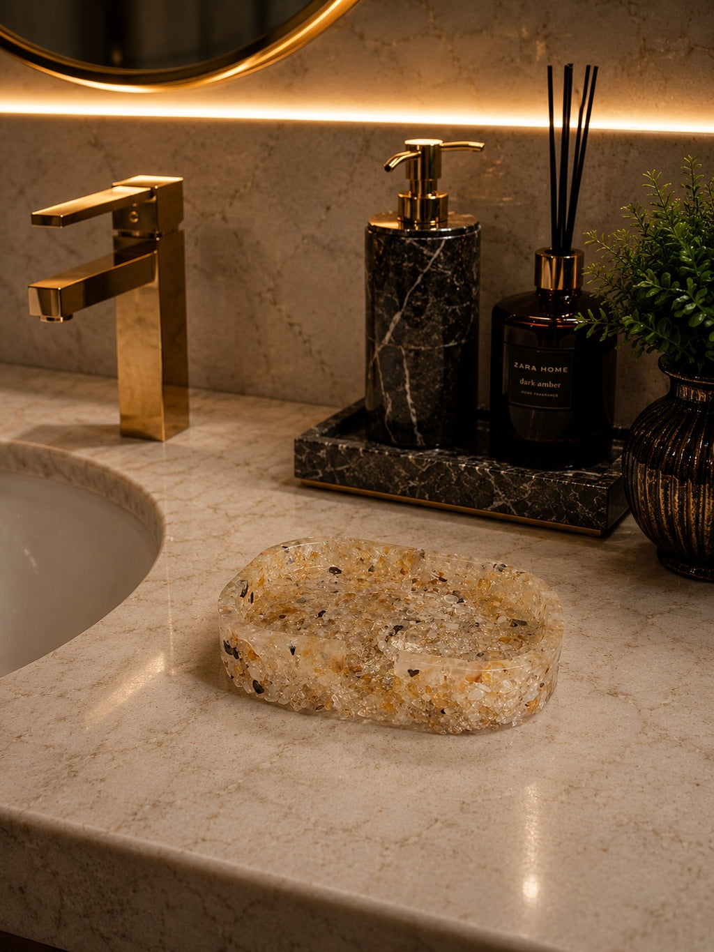 Porta Sabonete Saboneteira Quadrado Lavabo Cor Citrino
