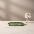 Bandeja De Pedra Para Lavabo Decorativa Oval Cor Verde