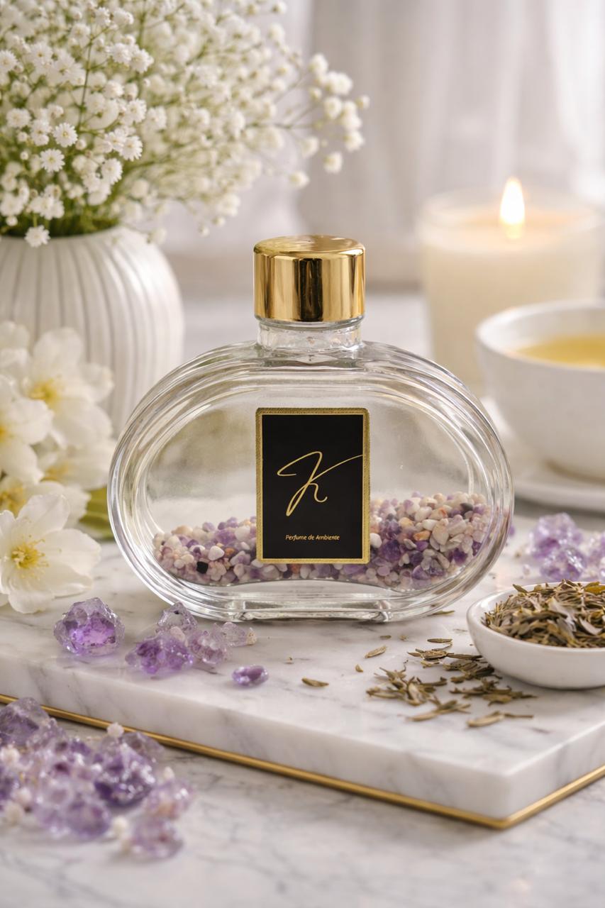 Kit Vidro Lavabo Luxo Presente Decorativo Dourado - Chá Branco