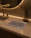 Bandeja De Pedra Para Lavabo Decorativa Quadrada Cor Ametista