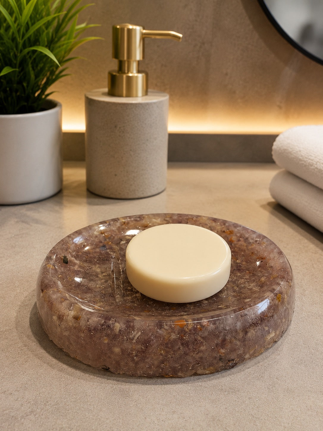 Porta Sabonete Saboneteira Luxo Lavabo Cor Ametista