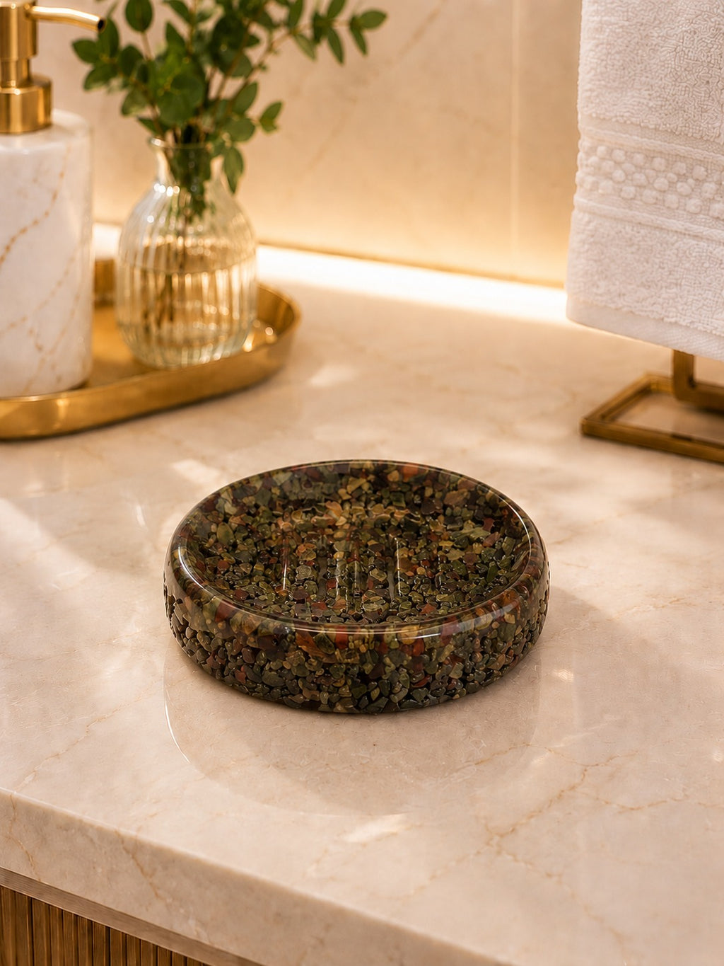 Porta Sabonete Saboneteira Luxo Lavabo Linha Premium Olho de Dragão