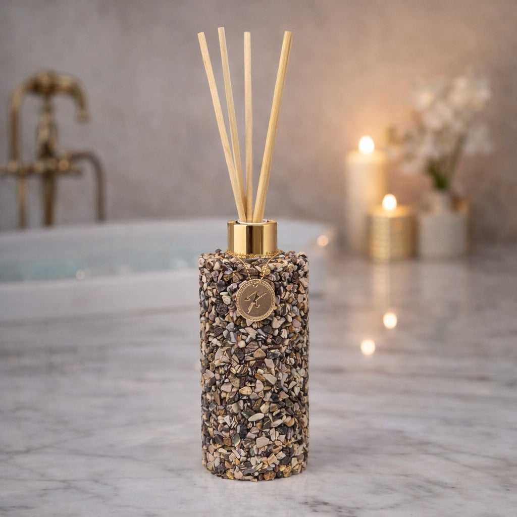Kit Vidro Aromatizador E Saboneteira Banheiro Quartzo Jaspe Zebra