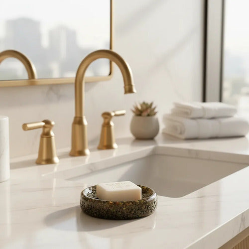 Porta Sabonete Saboneteira Luxo Lavabo Linha Premium Olho de Dragão