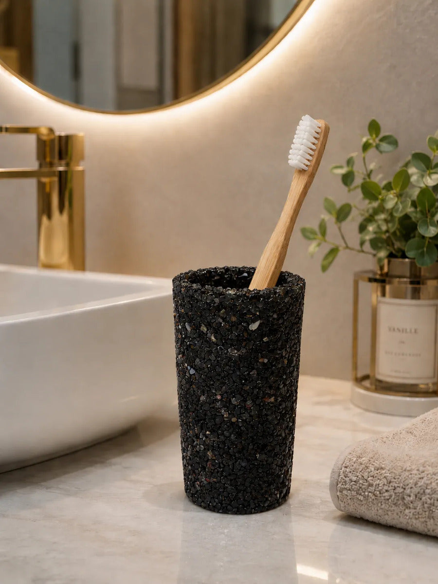 Porta Escovas De Dente De Pedra Banheiro E Lavabo Cor Preto